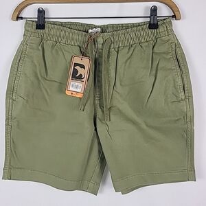 NWT Bearbottom Mens 7" Inseam Green Chinos Shorts Cotton/Spandex Stretch Sz M